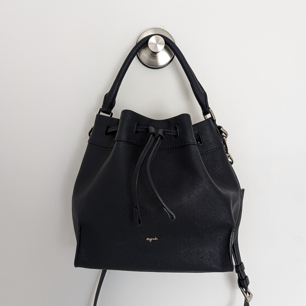 agnès b. Saffiano Leather Bucket Bag